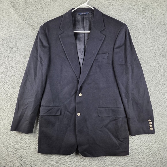 Loro Piana Italy Brooks Brothers Cashmere Mens 42 L Blue Blazer Brookwood